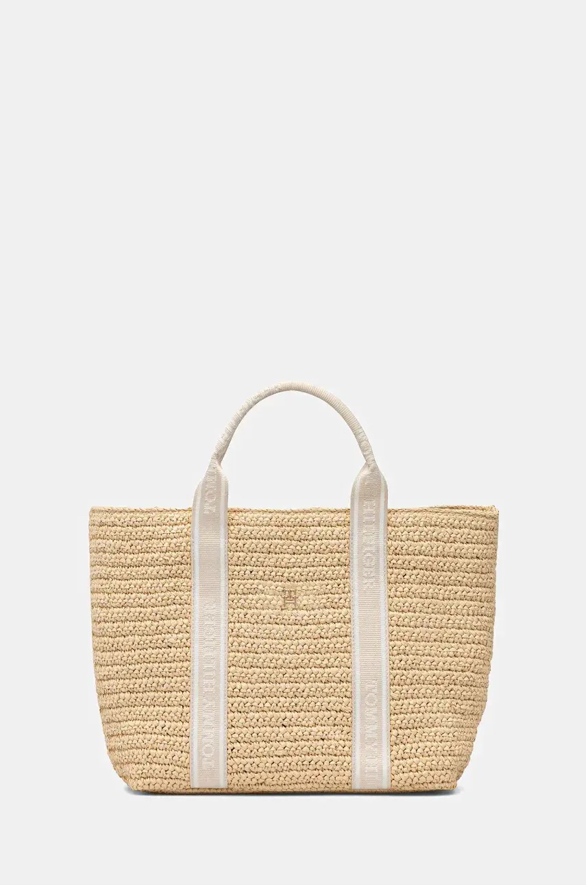 Kabelka Tommy Hilfiger béžová farba, AW0AW17196