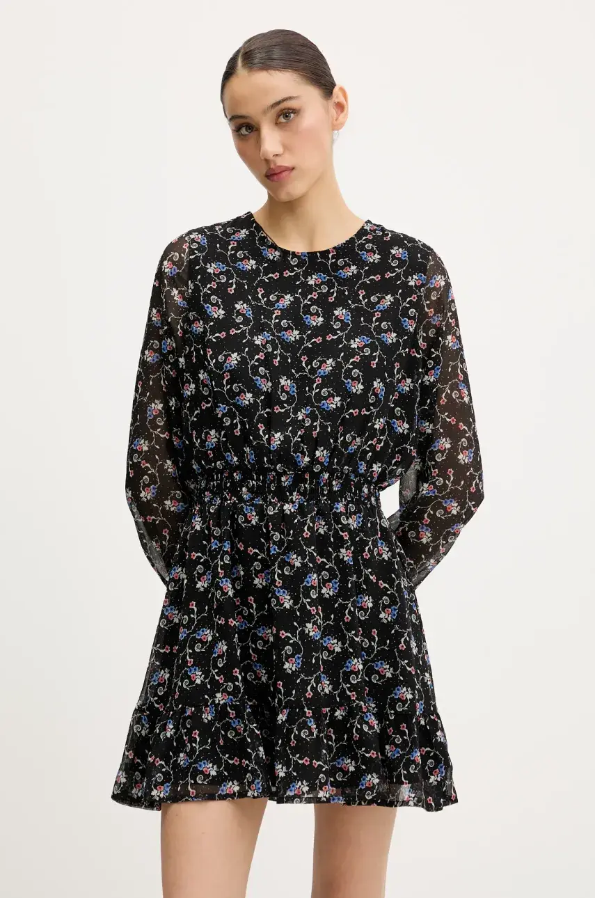 Šaty Tommy Jeans čierna farba, mini, áčkový strih, DW0DW20338