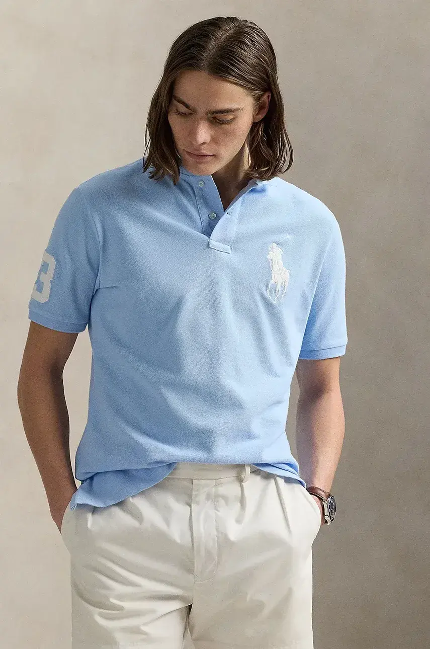 Bavlnené polo tričko Polo Ralph Lauren jednofarebné, 710969625
