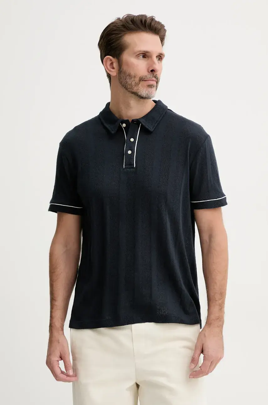 Polo tričko Marciano Guess pánske, tmavomodrá farba, jednofarebné, 5GHP07 6321A