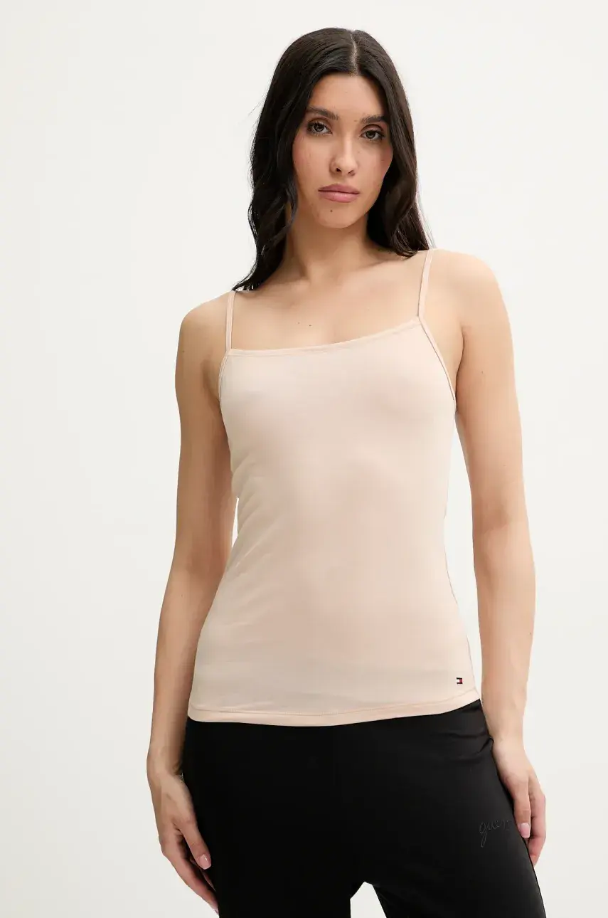 Top Tommy Hilfiger 2-pak béžová farba, UW0UW05957