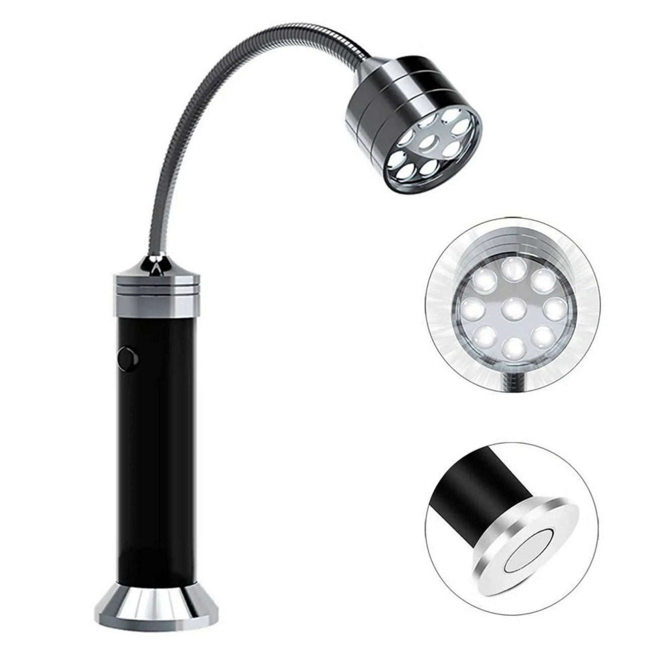 Magnetická BBQ lampa Dellinger 9-LED 3xAAA - čierna-strieborná