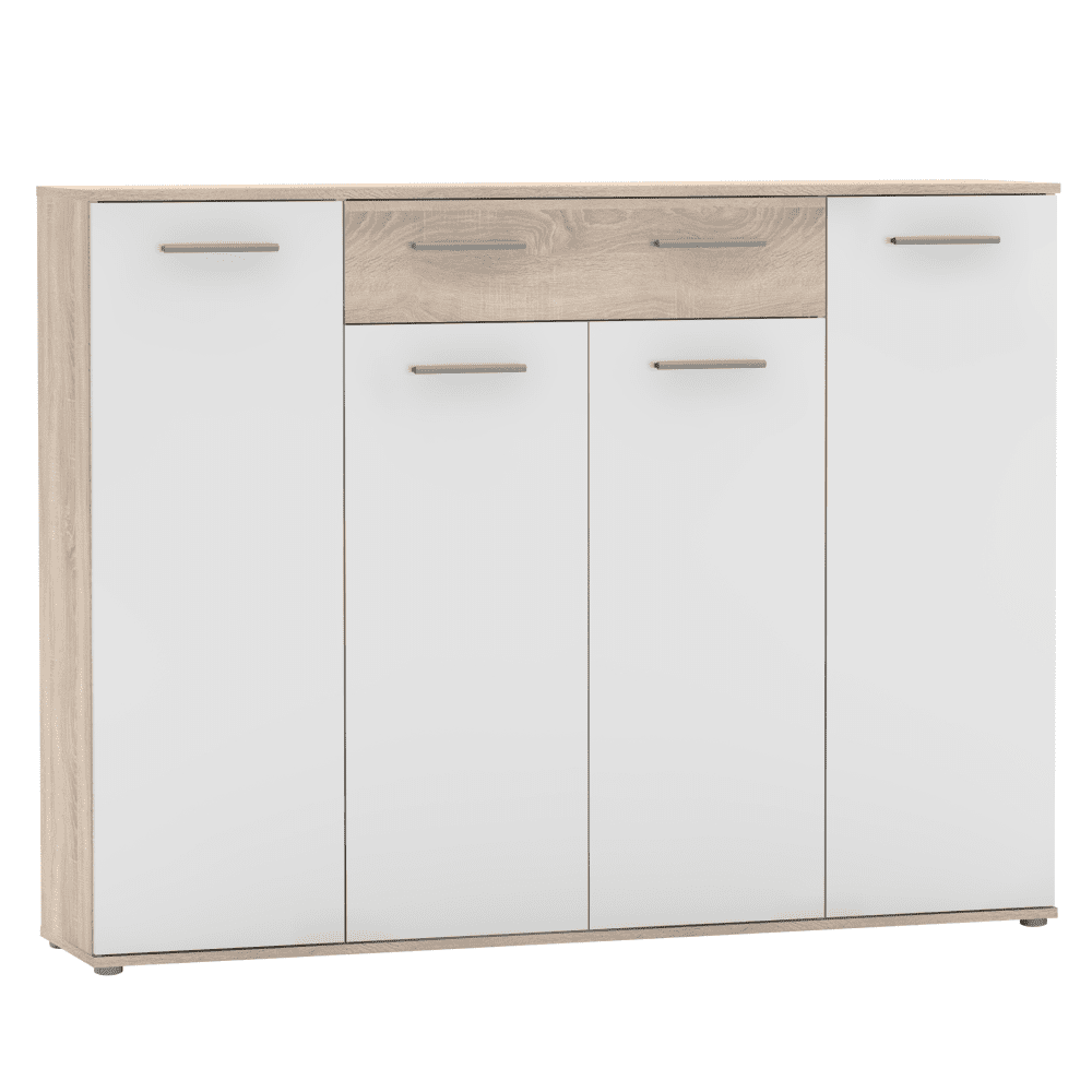 Skrinka na topánky, dub sonoma/biela, ALEXIS