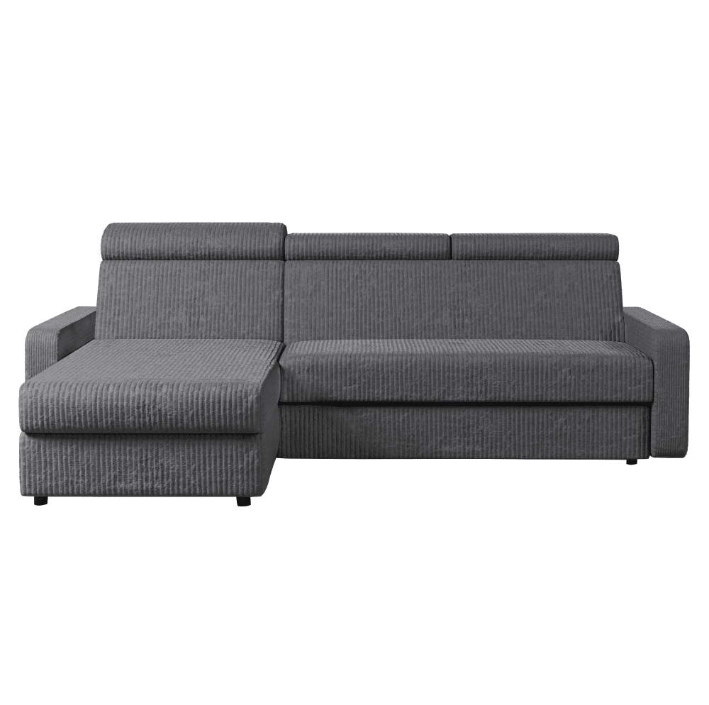 Rohová sedacia súprava, sivá, ľavá, MORA ROH