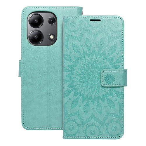 Puzdro Mezzo Book Xiaomi Redmi Note 13 4G, vzor mandala - zelené