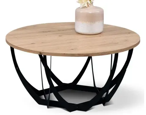 Okrúhly konferenčný stolík Mella, 80 cm, dub artisan%