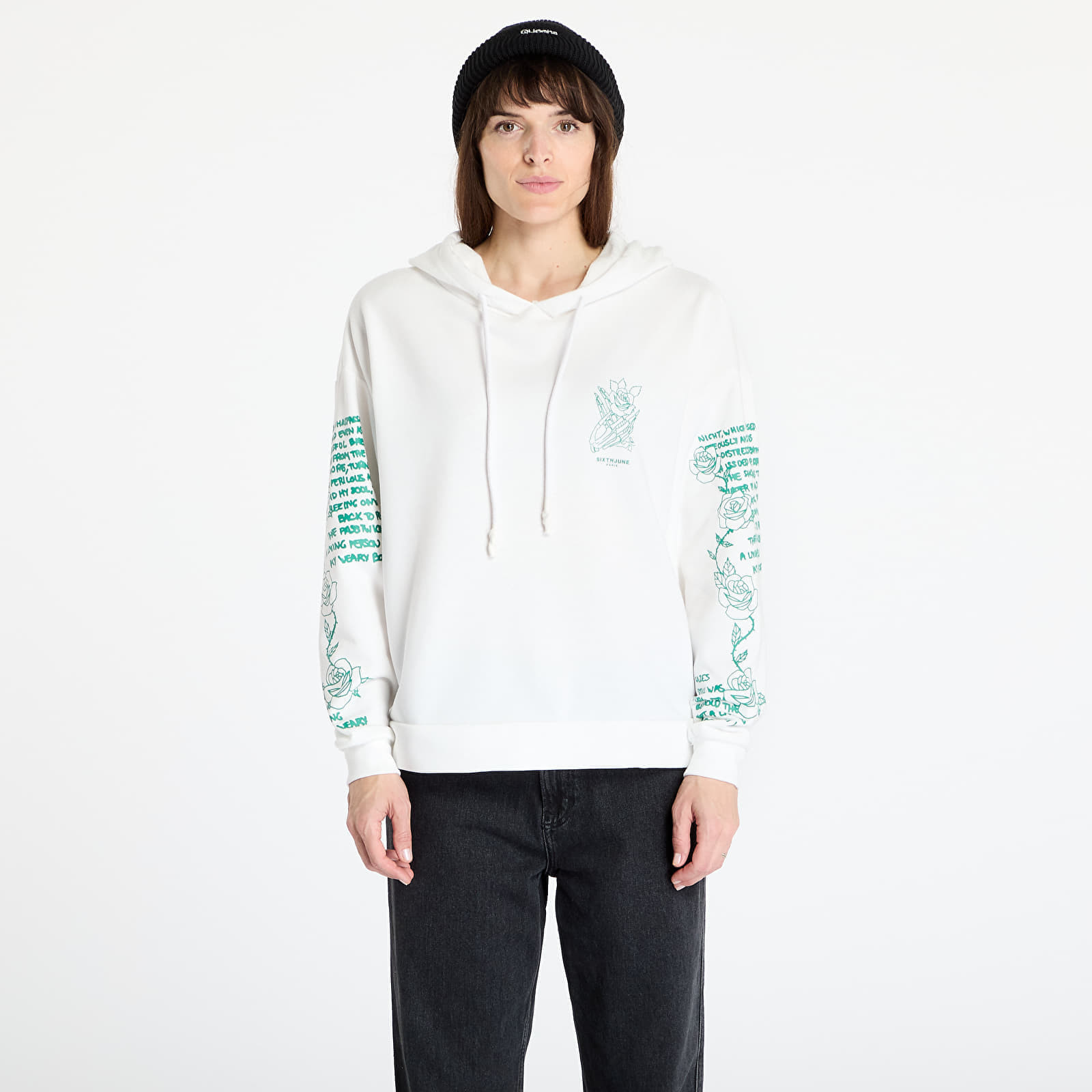 Mikina Sixth June Skull Print Hoodie White S