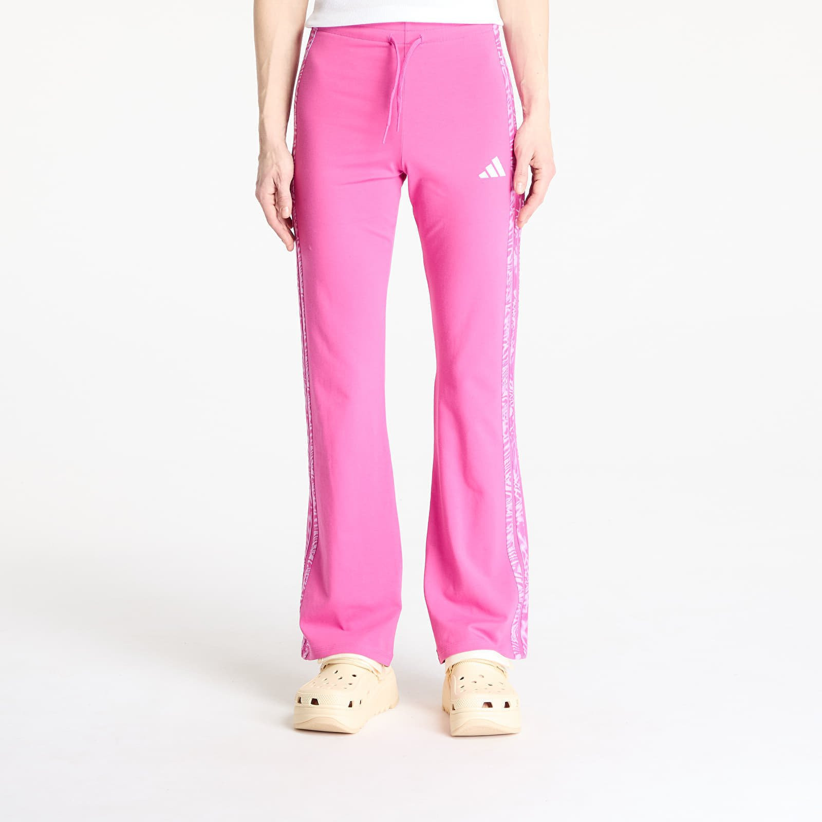 Legíny adidas Essentials 3 Stripes Print Cotton Leggings Semi Lucid Fuchsia M