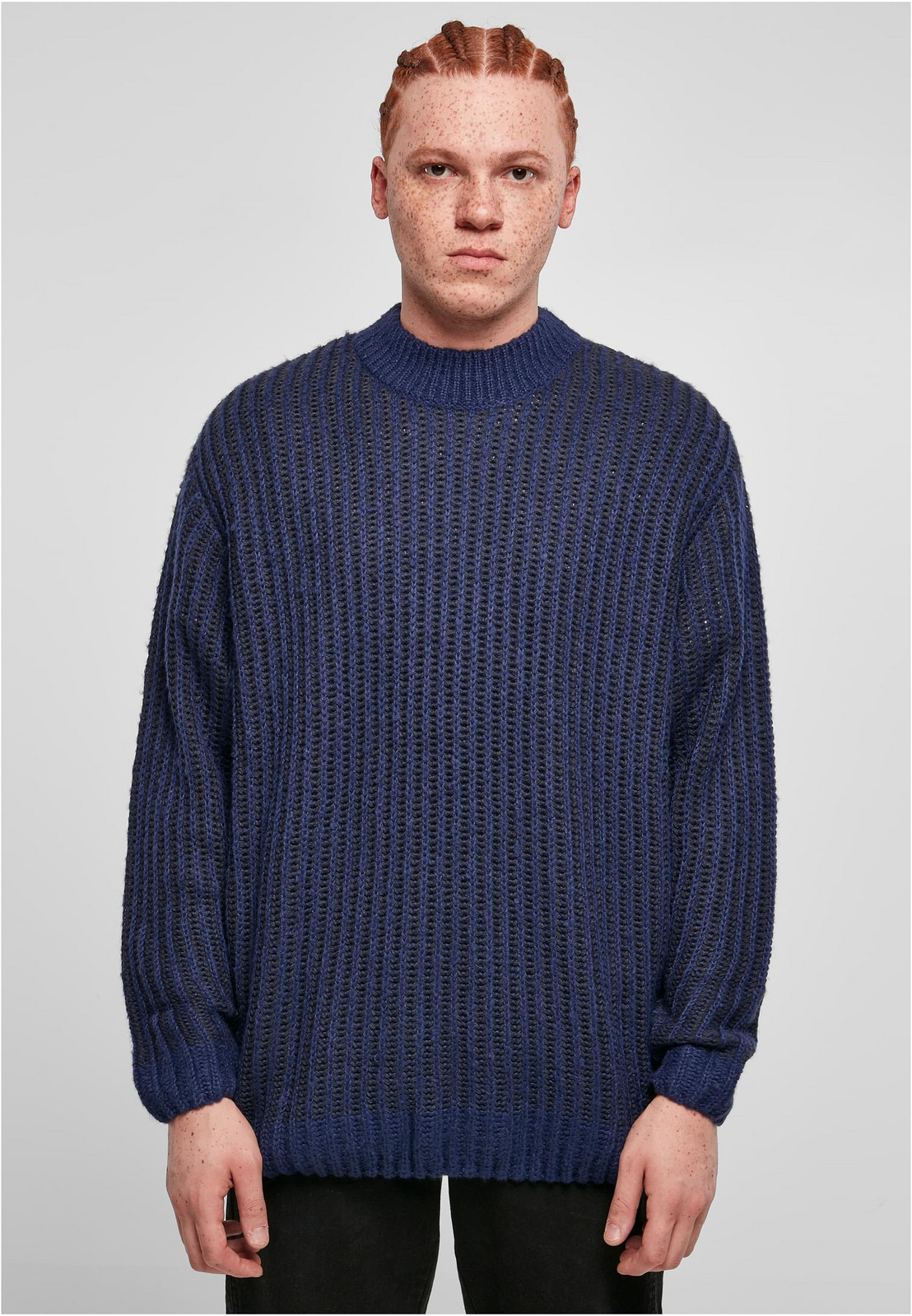 Oversized two-tone sweater navy navy