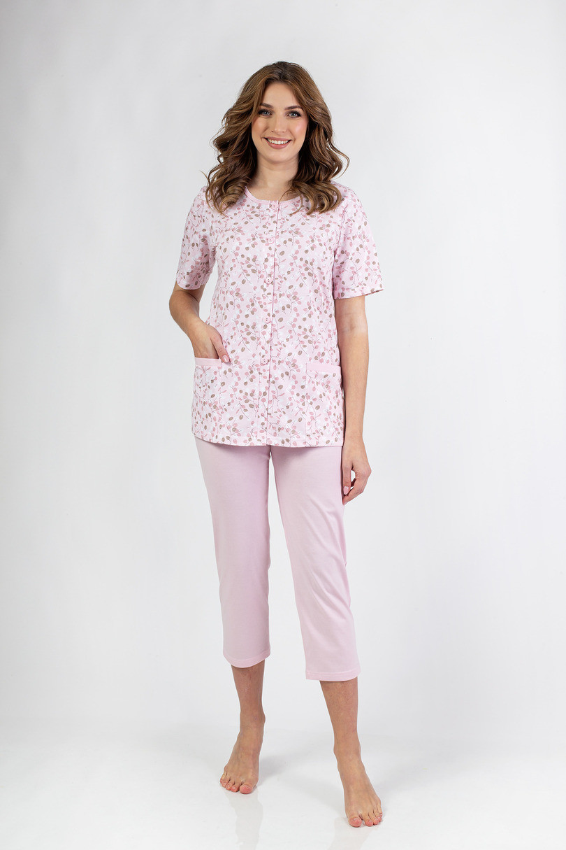 Pyžamo Regina 694 cr/r 2XL-3XL W25 dámske nezapnuté Růžová XXL