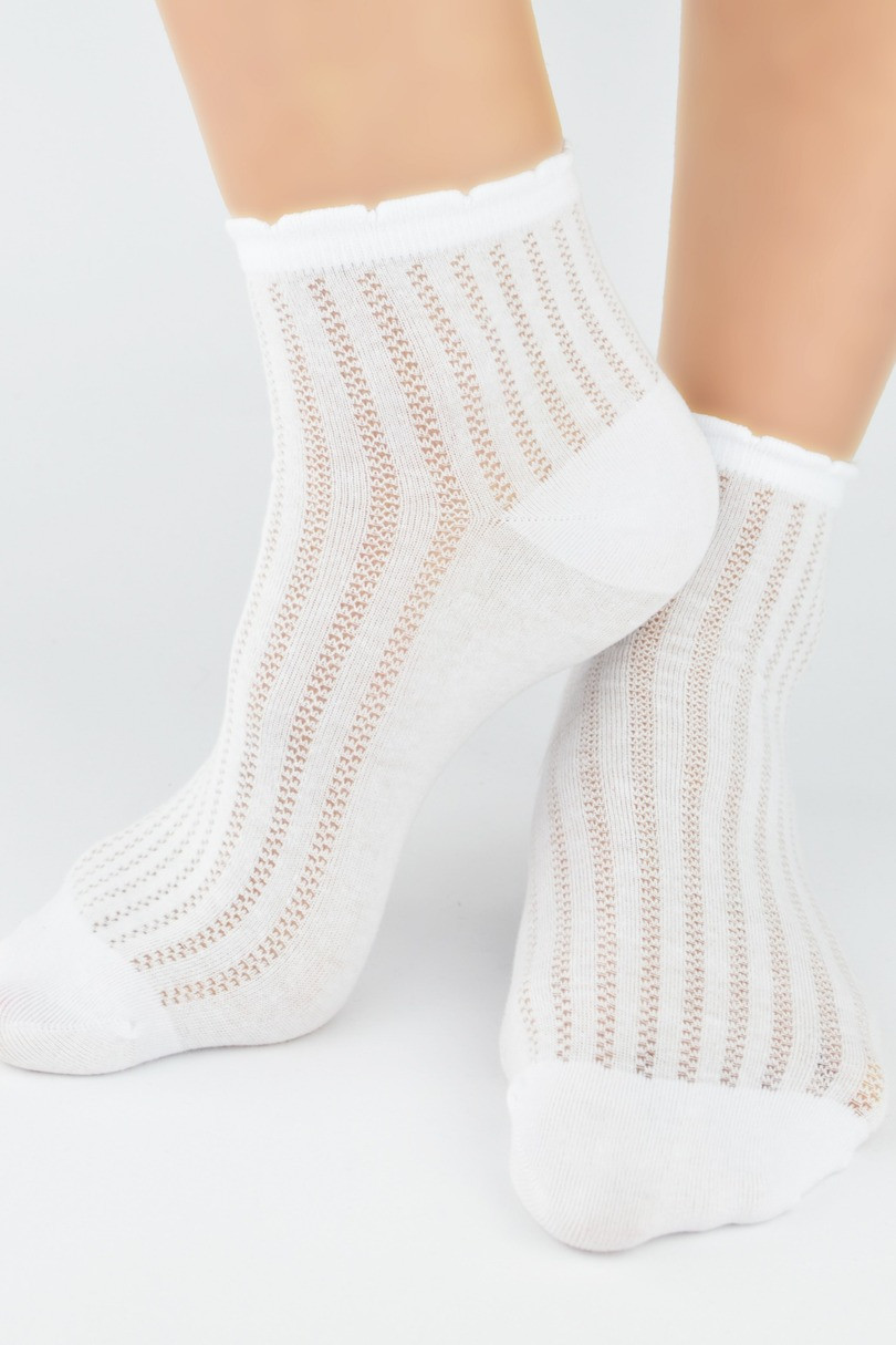 ŽAKÁROVÉ REBROVANÉ PONOŽKY SB120 bílá 31-34