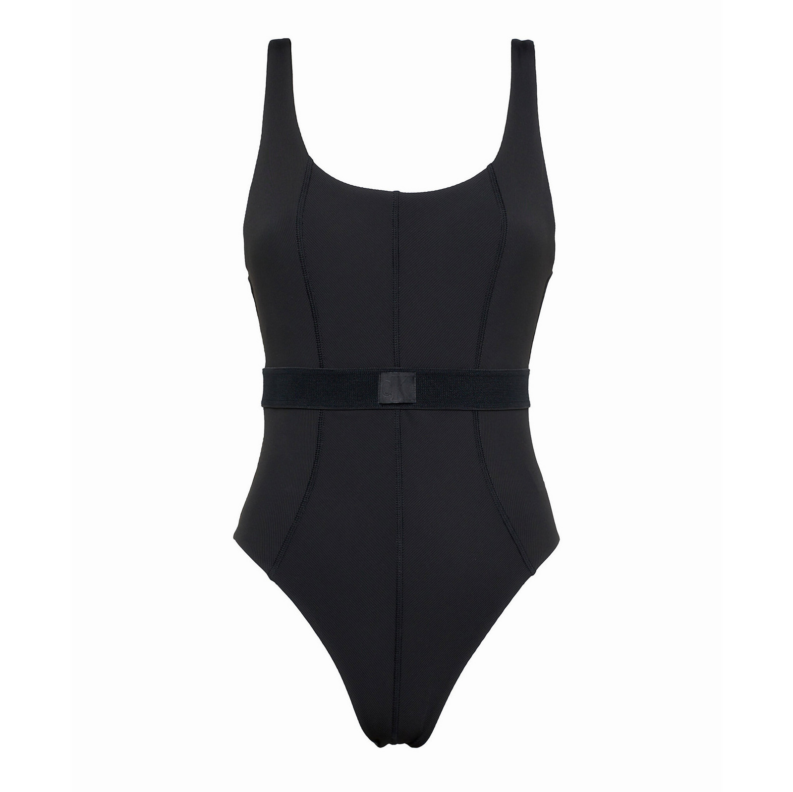 Dámske jednodielne plavky Monogram Rib KW0KW02151-BEH - Calvin Klein S