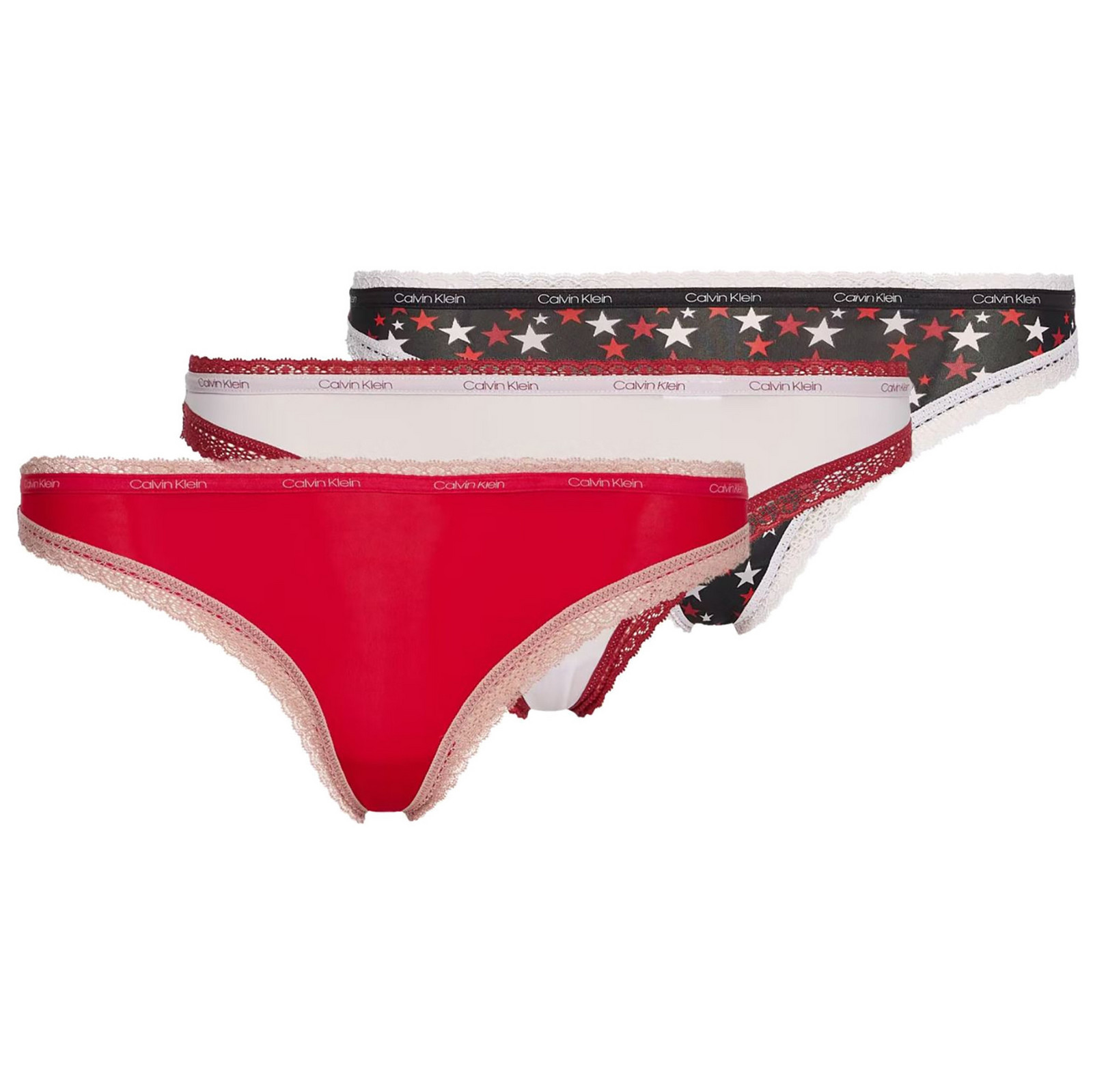 Spodné nohavičky Refresh Thong 3Pack QD3802E-W4Z - Calvin Klein S