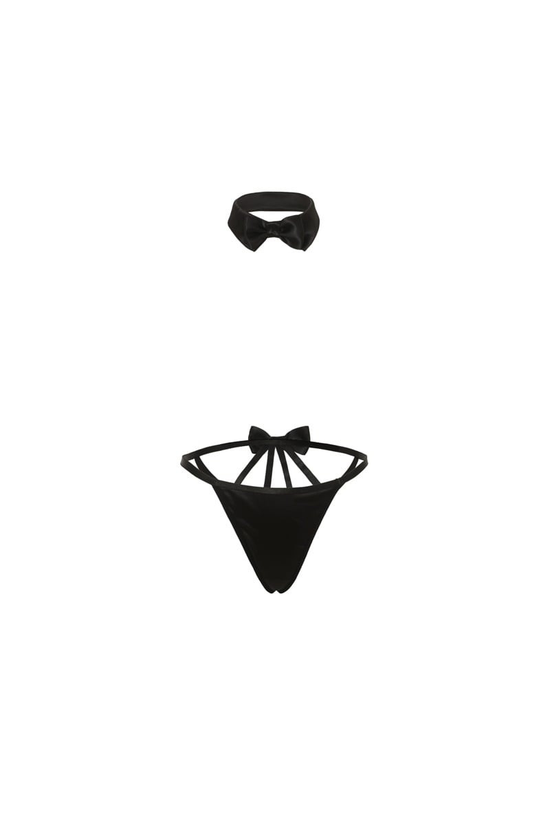 Čierny dvojdielny set s motýlikom Tuxedo me please