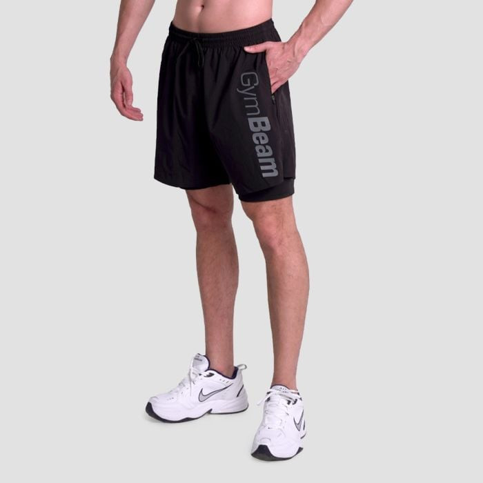 GymBeam Šortky 2in1 Essence Black  XL