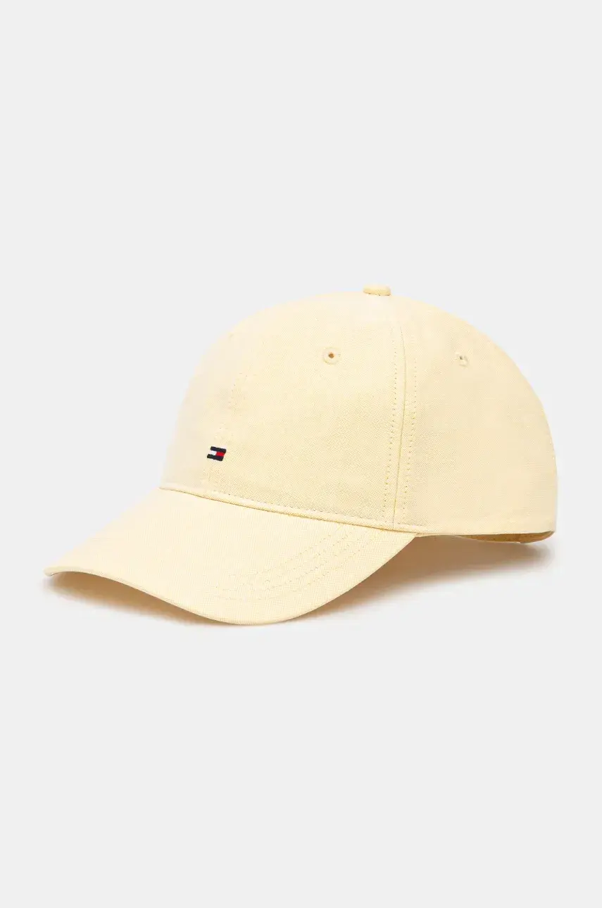 Bavlnená šiltovka Tommy Hilfiger žltá farba, jednofarebná, AM0AM13160