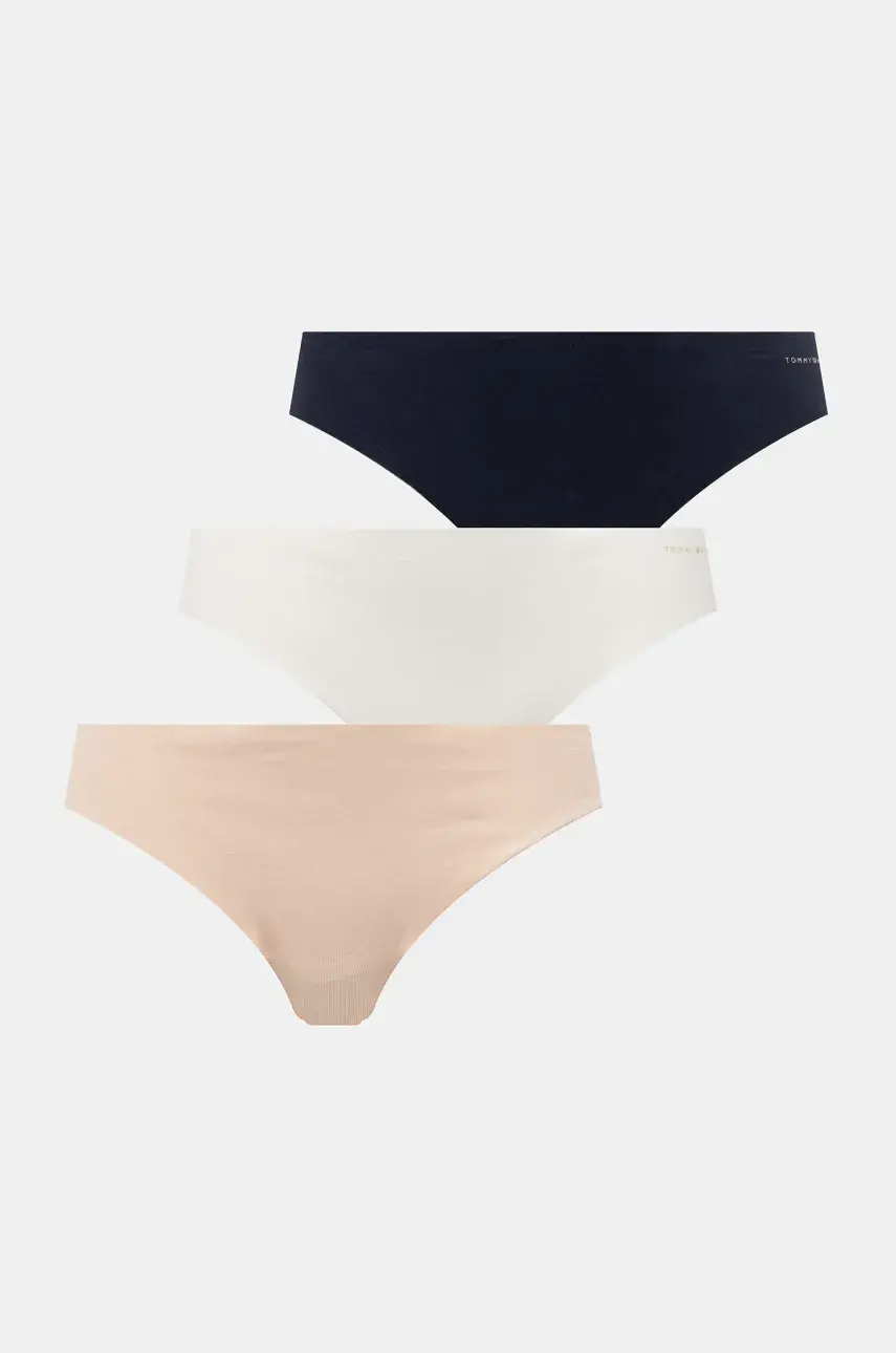 Bavlnené tangá nohavičky Tommy Hilfiger 3-pak béžová farba, UW0UW05959