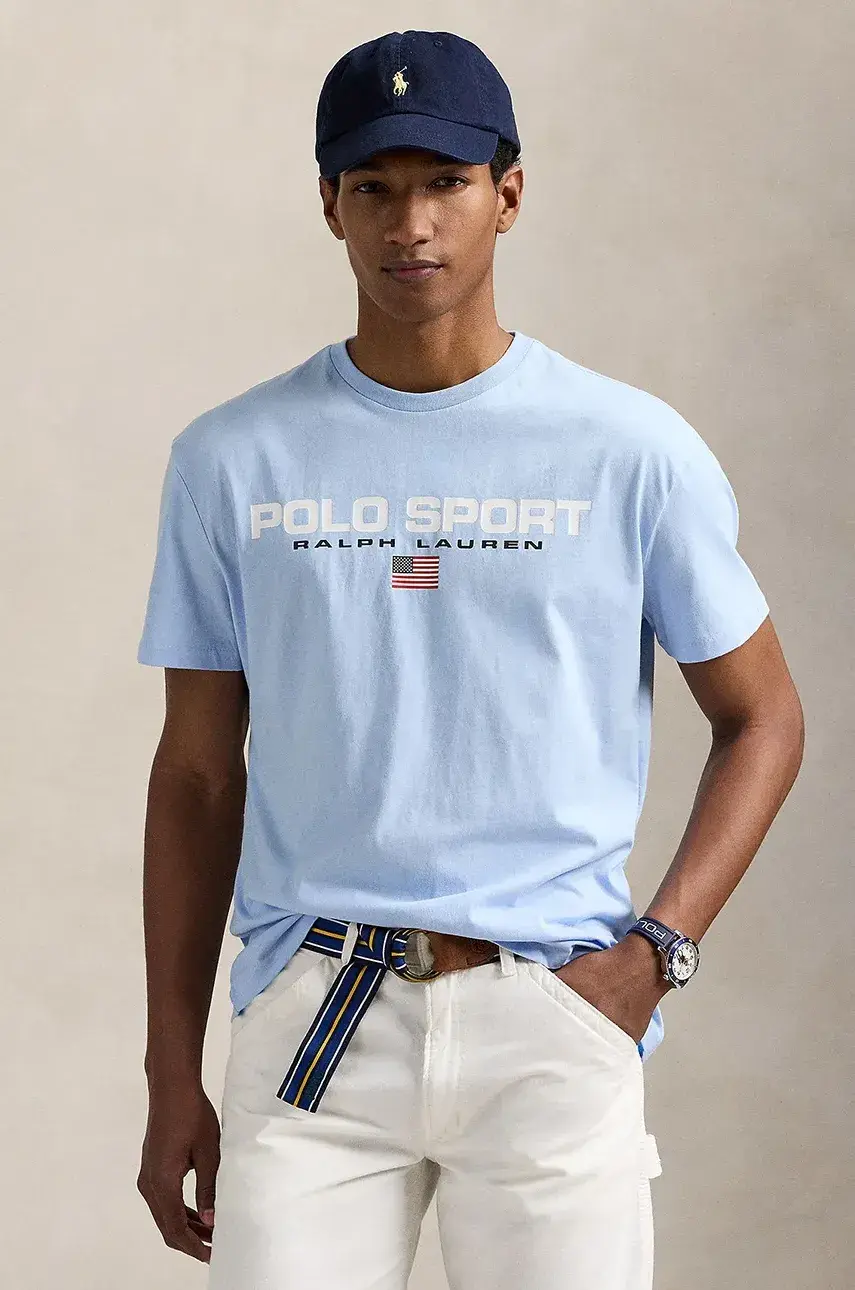 Bavlnené tričko Polo Ralph Lauren pánske, s potlačou, 710880627