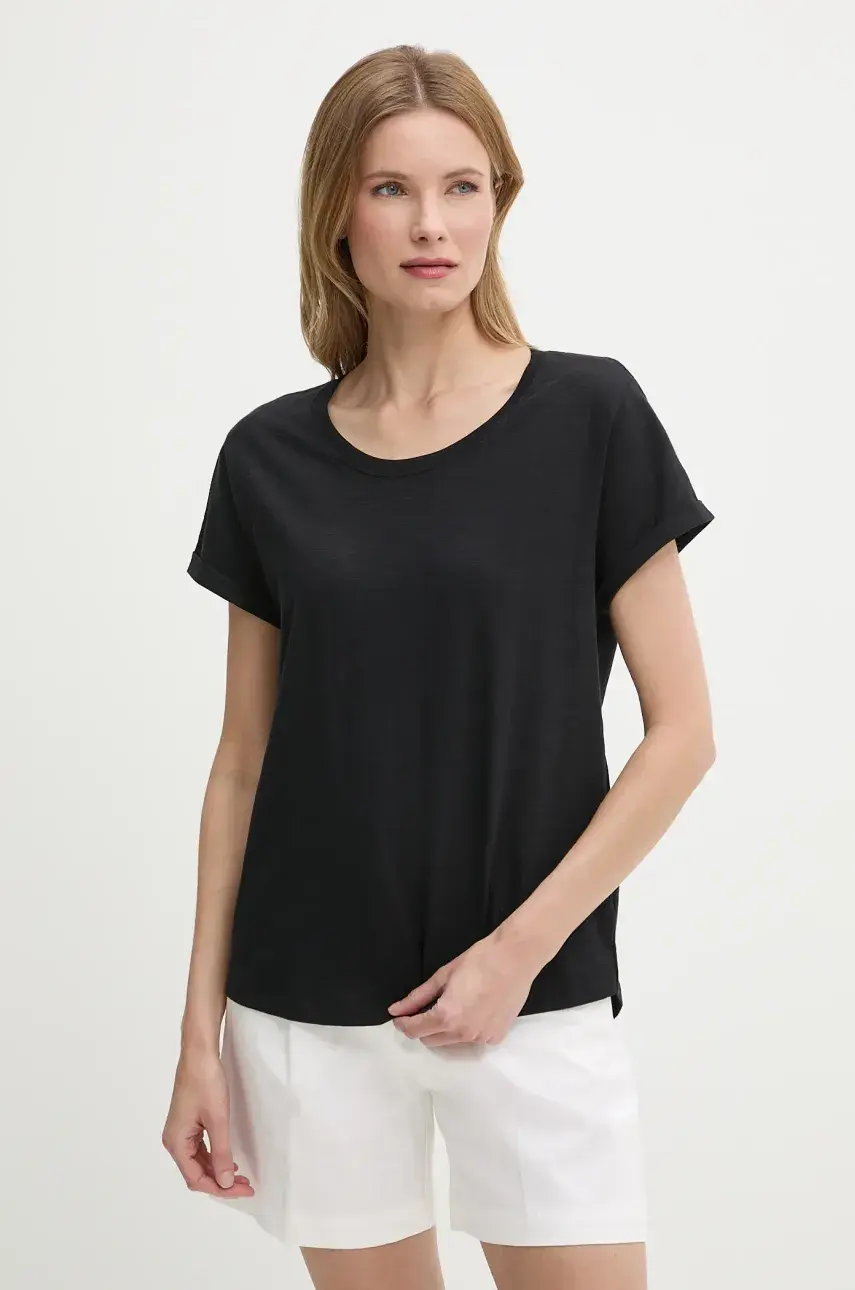 Bavlnené tričko United Colors of Benetton dámske, čierna farba, 3BVXD109F