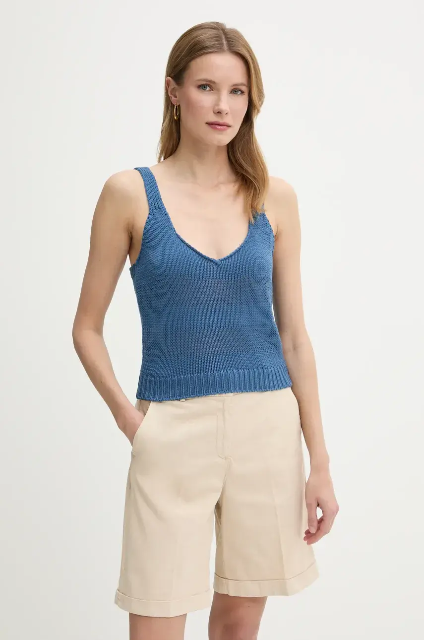 Bavlnený top United Colors of Benetton tmavomodrá farba, 1898DH018