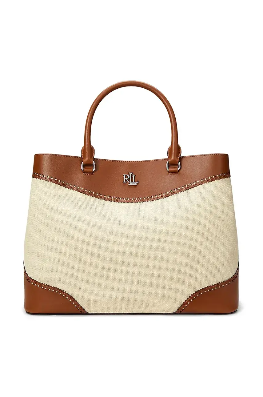 Kabelka Lauren Ralph Lauren béžová farba, 431966776