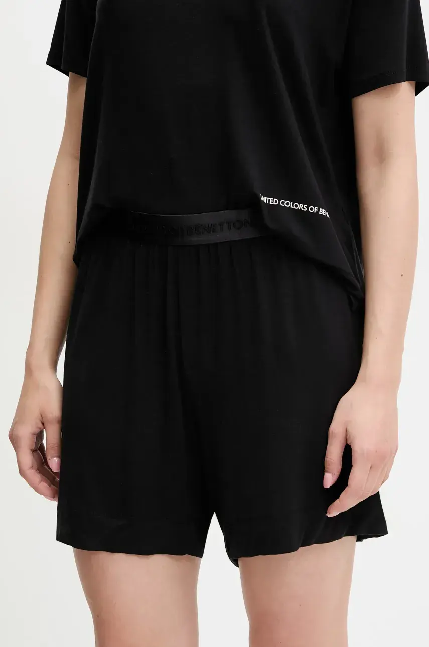 Pyžamové šortky United Colors of Benetton čierna farba, 36MX3900N