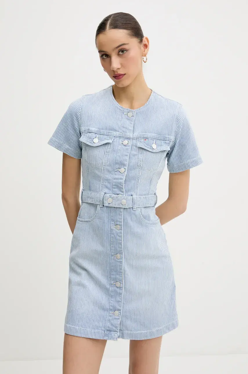 Šaty Tommy Jeans mini, rovný strih, DW0DW20103