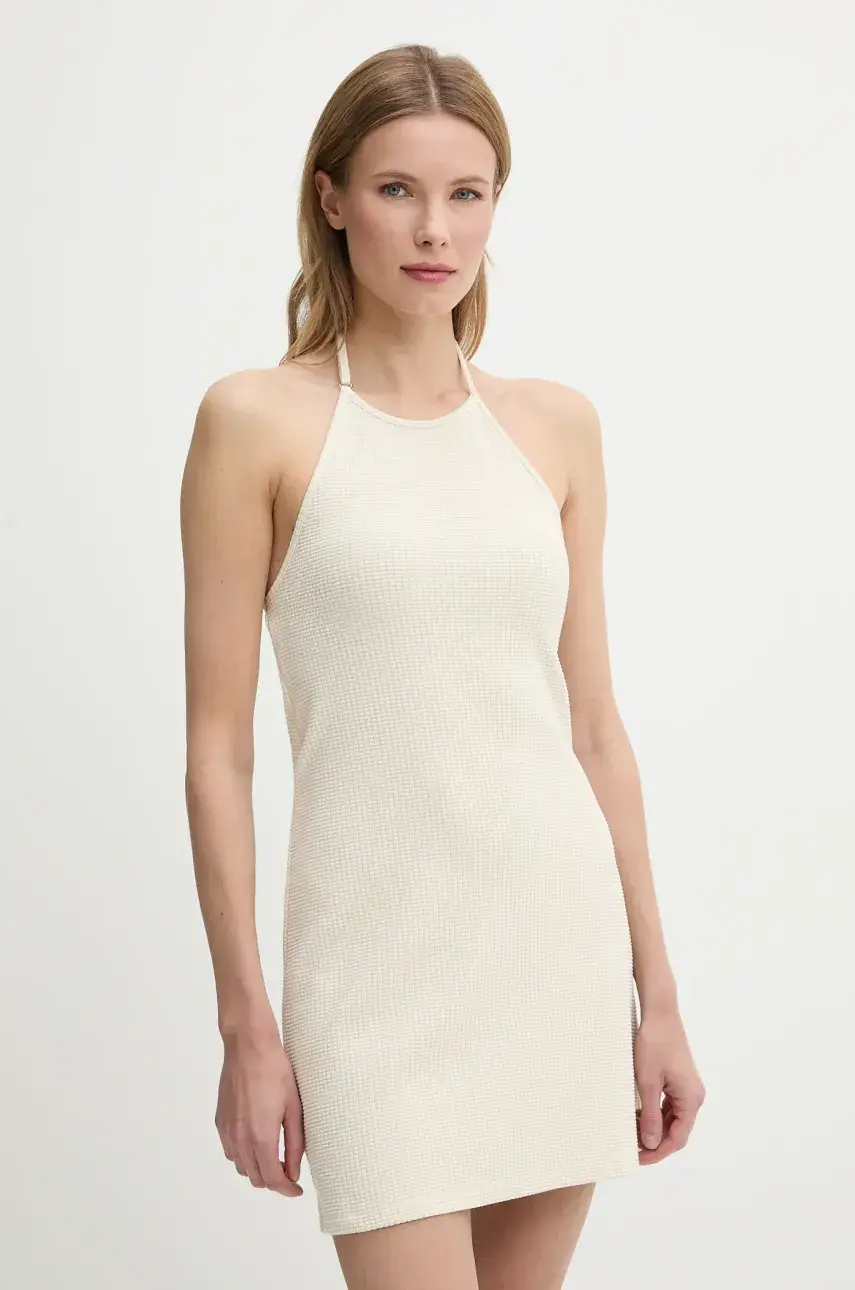 Šaty Calvin Klein Jeans béžová farba, mini, priliehavé, J20J225286