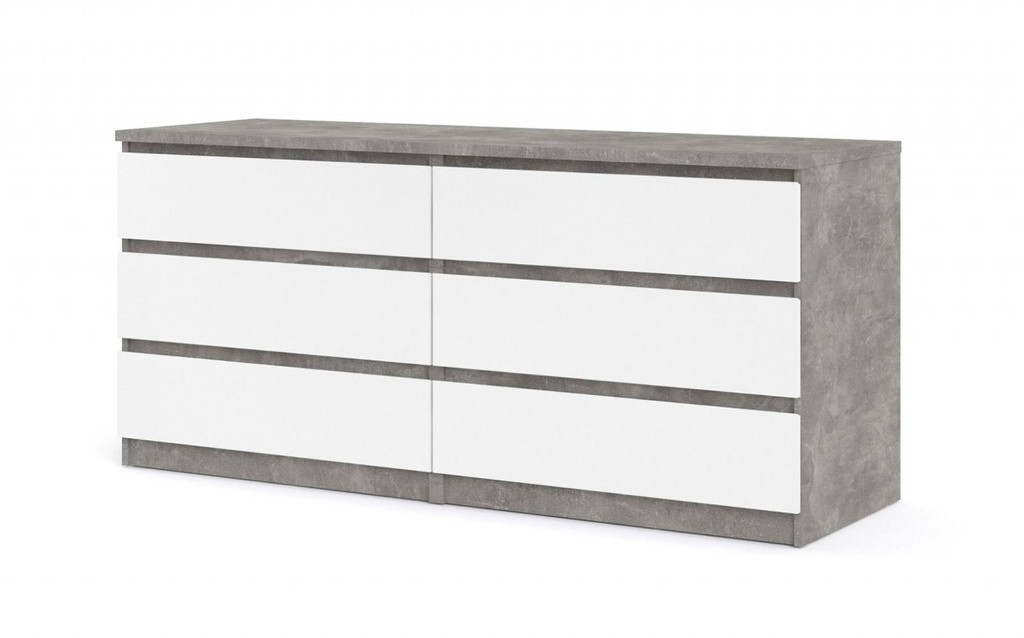 Komoda Simplicitous I beton/bílá lesk