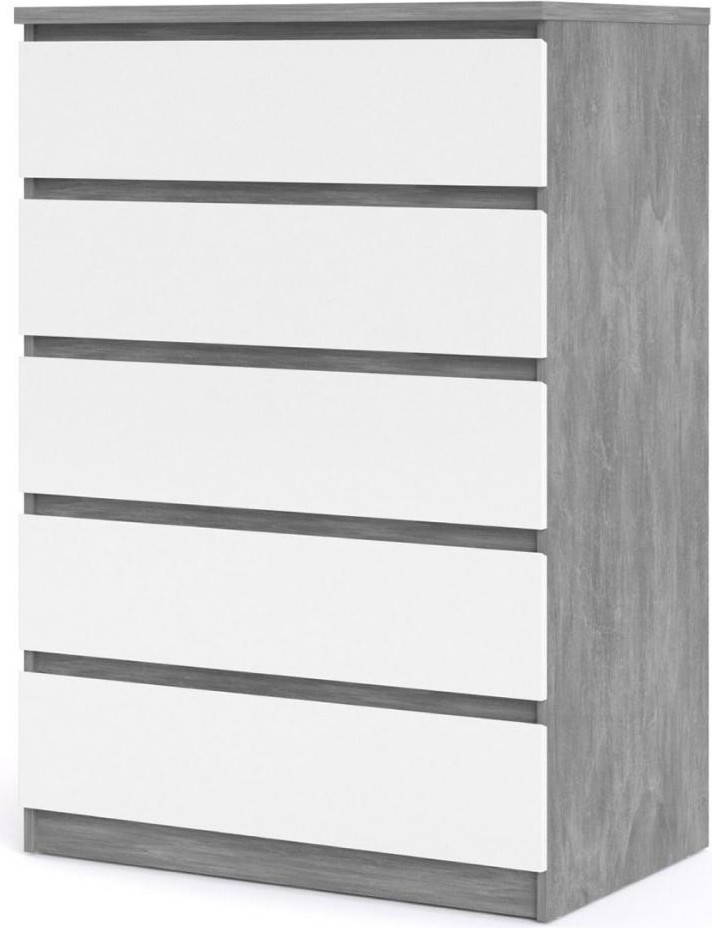 Komoda Simplicitous II beton/bílá lesk