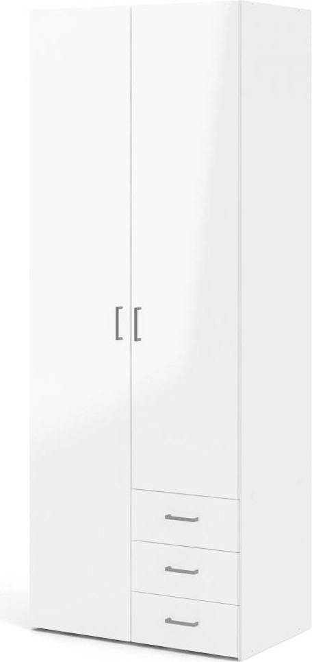 Šatní skříň Sida 77 cm bílý lesk