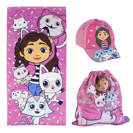 Cerdá Súprava GABBY'S DOLLHOUSE uterák, šiltovka a vrecko