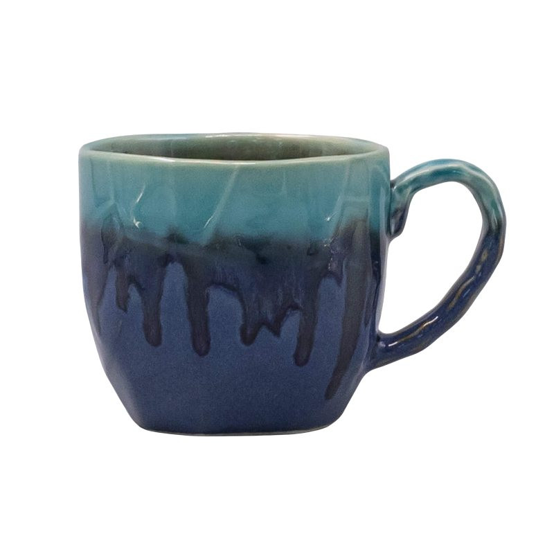 Hrnček COBALT & TEAL DRIP 250 ml, modrá, keramika, MIJ