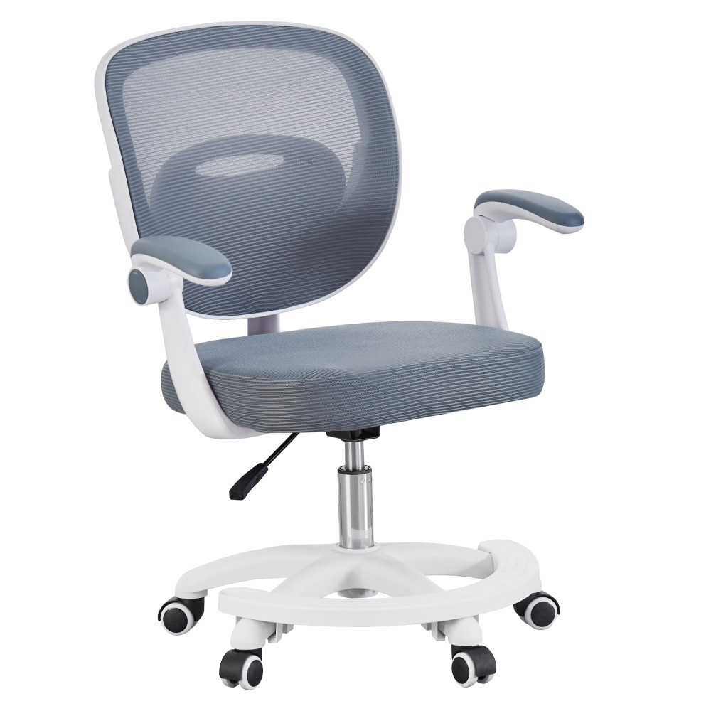 KONDELA Trixi Typ 2 detská stolička s podnožkou sivá / biela