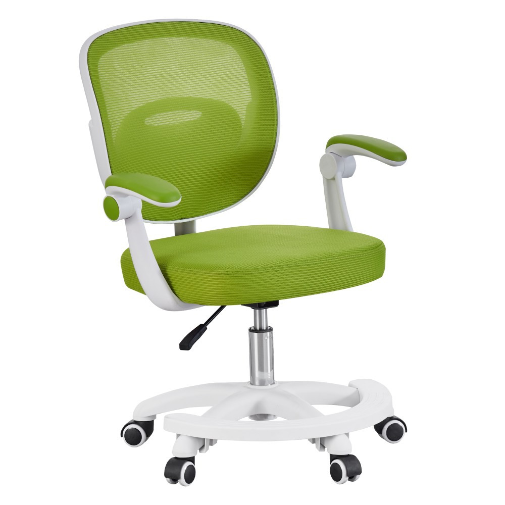 KONDELA Trixi Typ 2 detská stolička s podnožkou zelená / biela