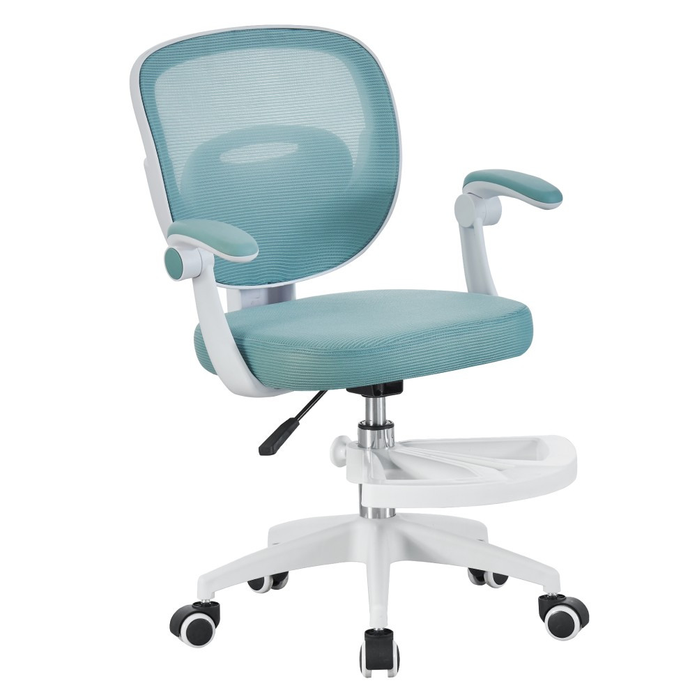 KONDELA Trixi Typ 1 detská stolička s podnožkou neomint / biela