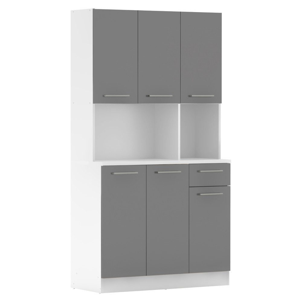 KONDELA Pelion New šesťdverový kredenc biela / grafit