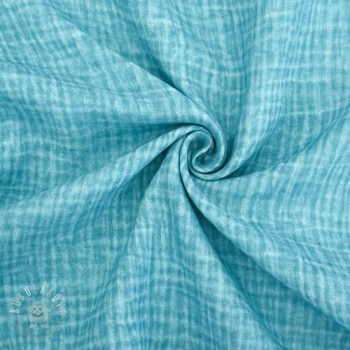 Dvojitá gázovina/mušelín Vintage aqua