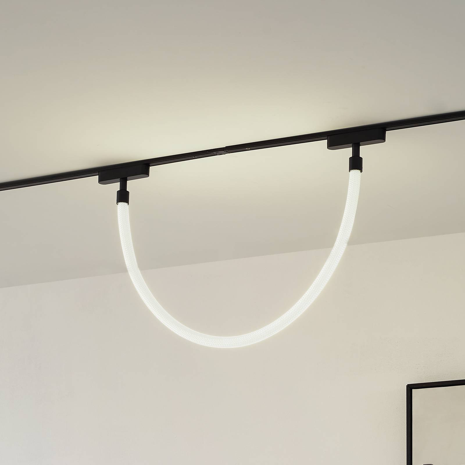 Lindby LED lanové svetlo Lumaro, dĺžka 100 cm, textil, 48 V