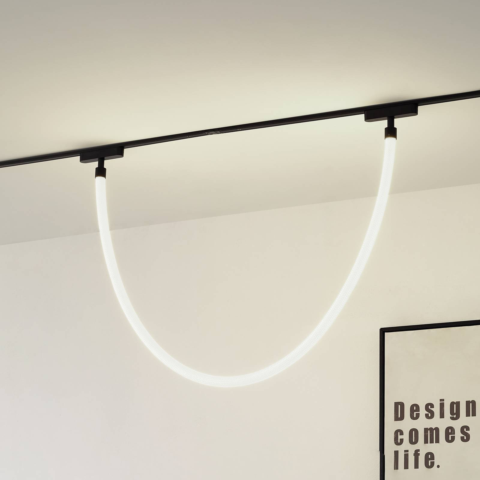 Lindby LED lanové svetlo Lumaro, dĺžka 150cm, textil, 48V