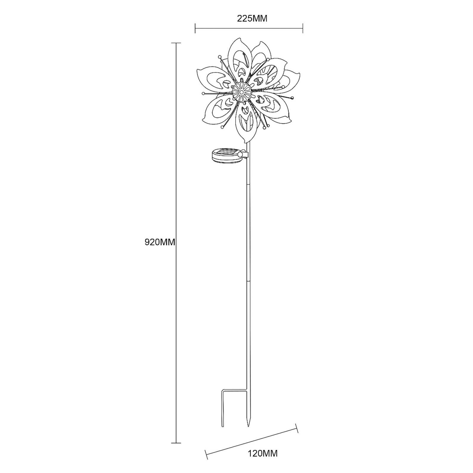 LED solárne zemné svetlo 36571, kvetina, zvonkohra, kov