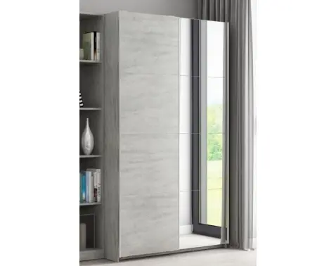 Šatníková skriňa Carlos 125/43 2D, šedý betón, 125 cm%