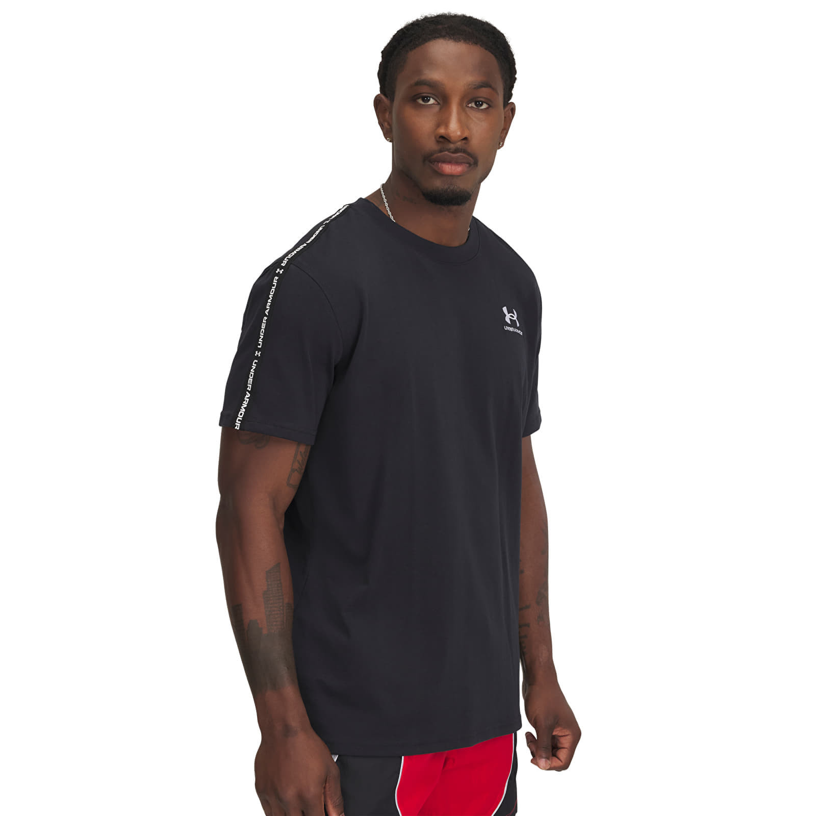 Tričko Under Armour Icon HWT Tee Taping Black/ White XXXL