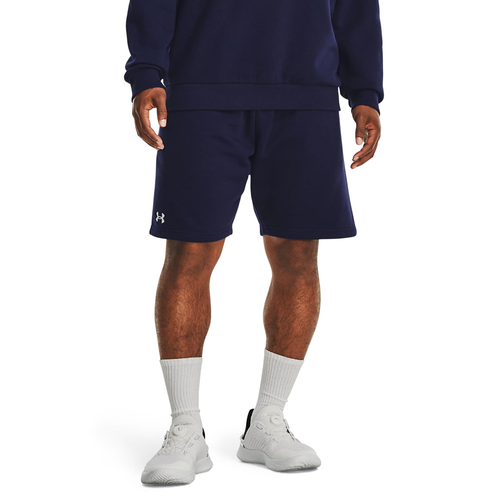 Šortky Under Armour Rival Fleece Shorts Midnight Navy/ White XXL