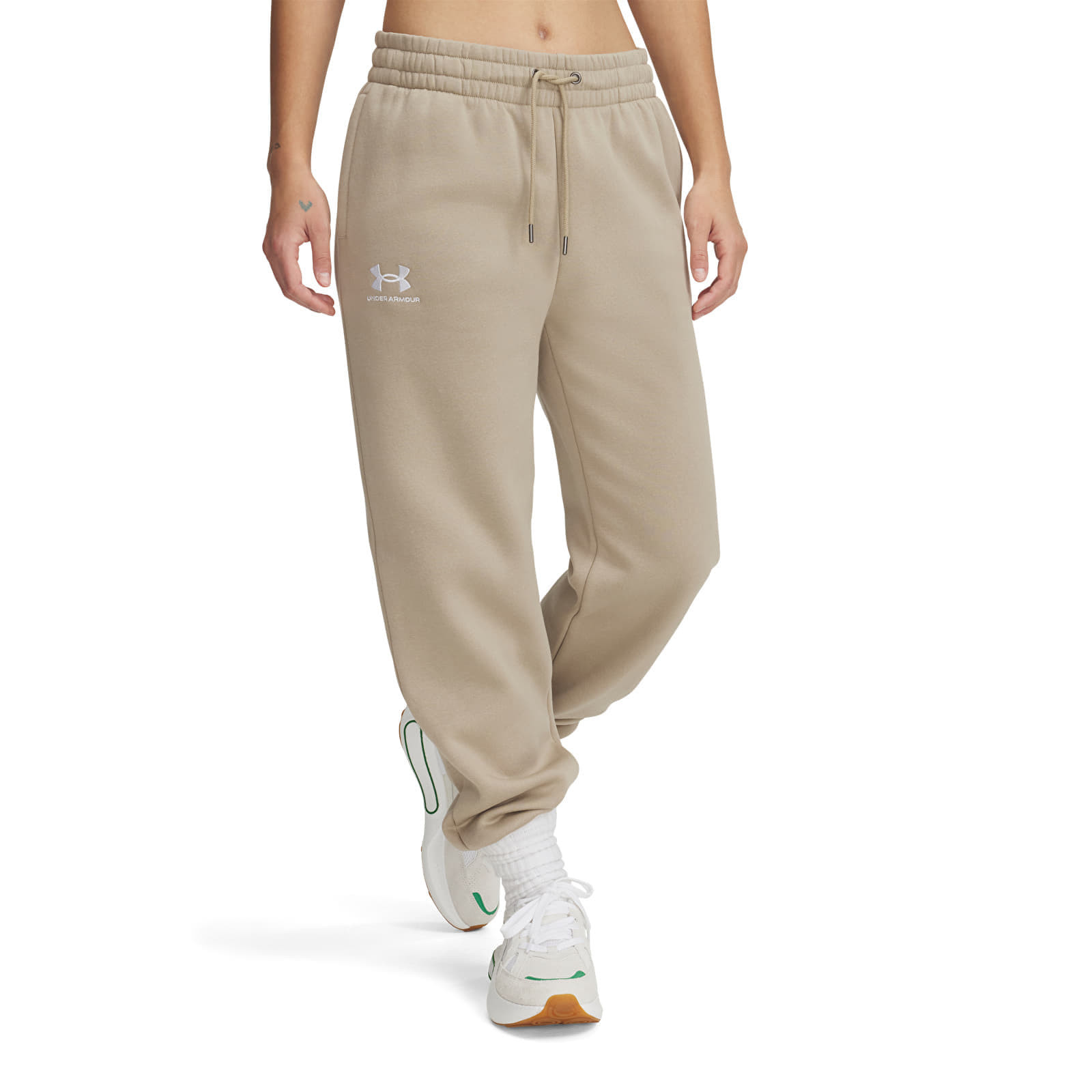 Kalhoty Under Armour Icon Fleece Jogger City Khaki/ White XS
