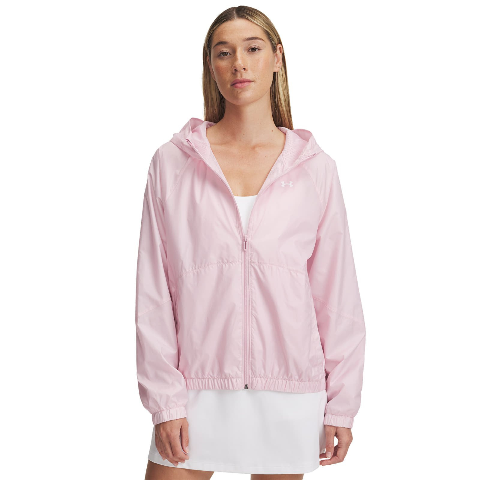 Bunda Under Armour Rival Sport Windbreak Jacket Prime Pink/ White XS