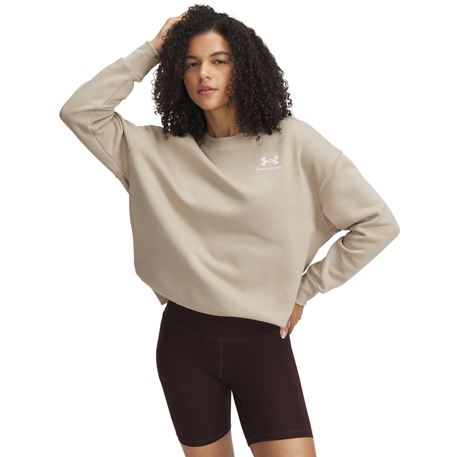 Mikina Under Armour Icon Fleece OS Crew City Khaki/ White XS