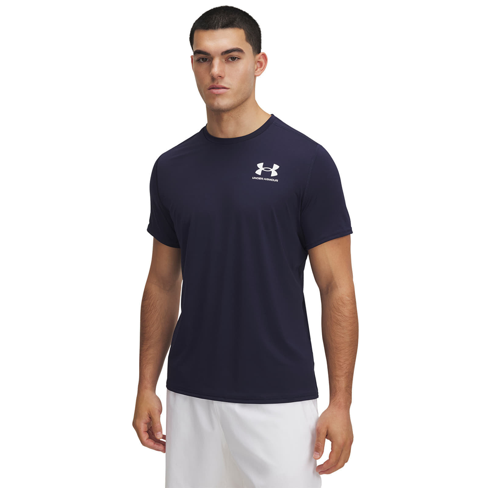 Tričko Under Armour Heatgear Fitted SS Tee Midnight Navy/ White XXL