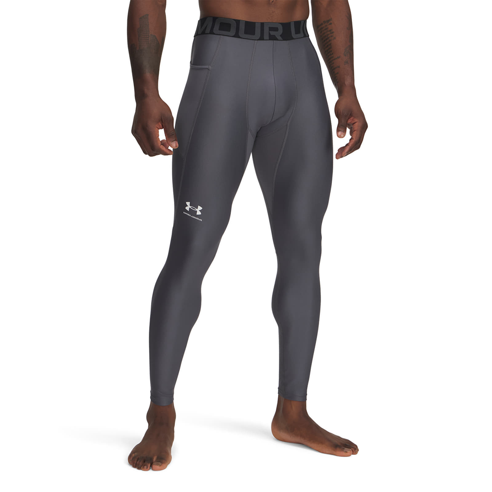 Legíny Under Armour HG Armour Leggings Castlerock/ White M