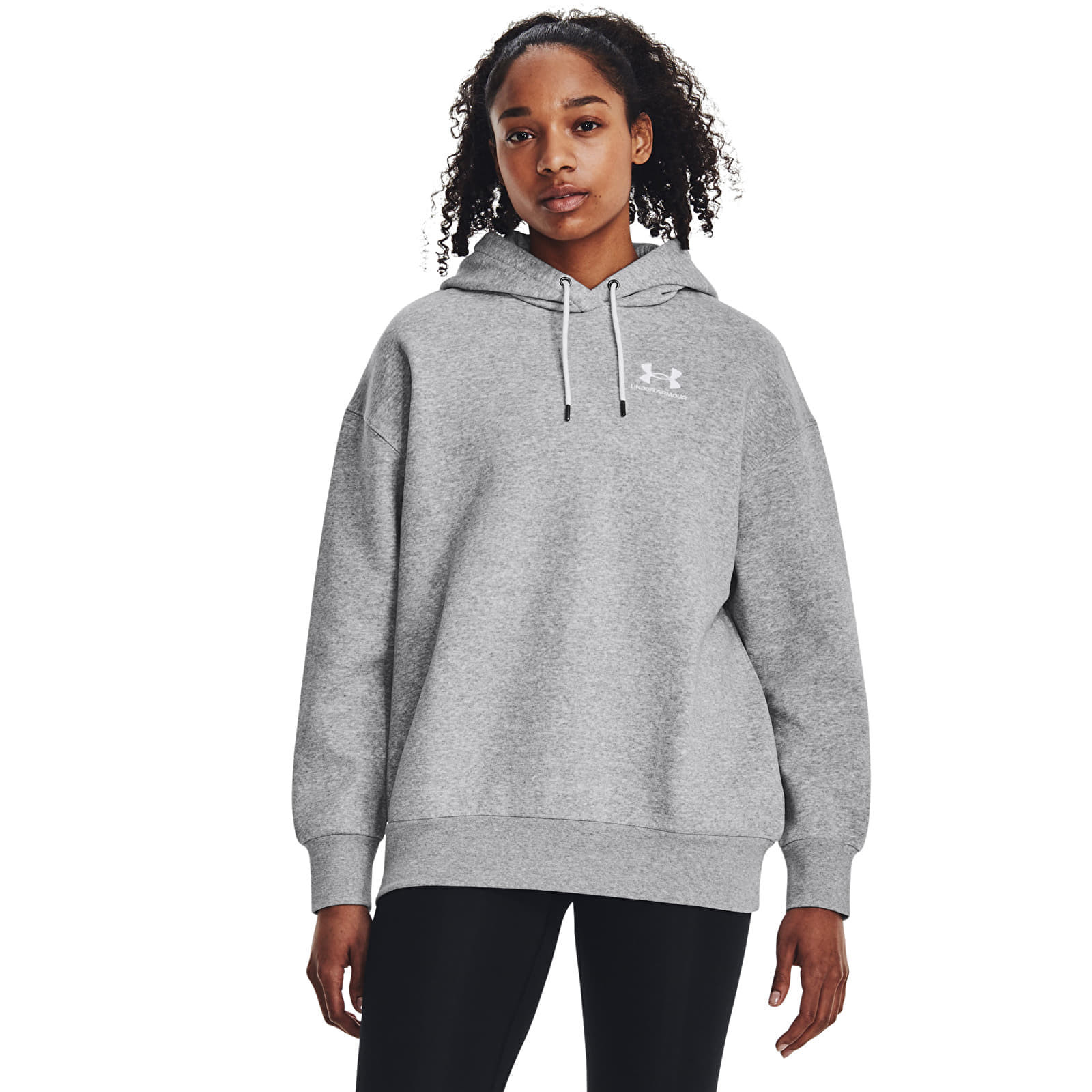 Mikina Under Armour Icon Fleece OS Hoodie Mod Gray Light Heather/ White XS